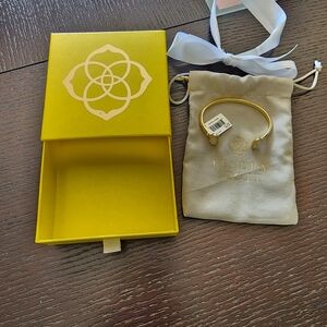 Elton Gold Cuffed Bracelet In Ivory Mother Of Pearl. NWT